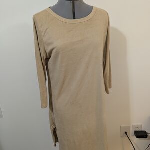 Chesley Tan Sheath Dress with Dolman Sleeves